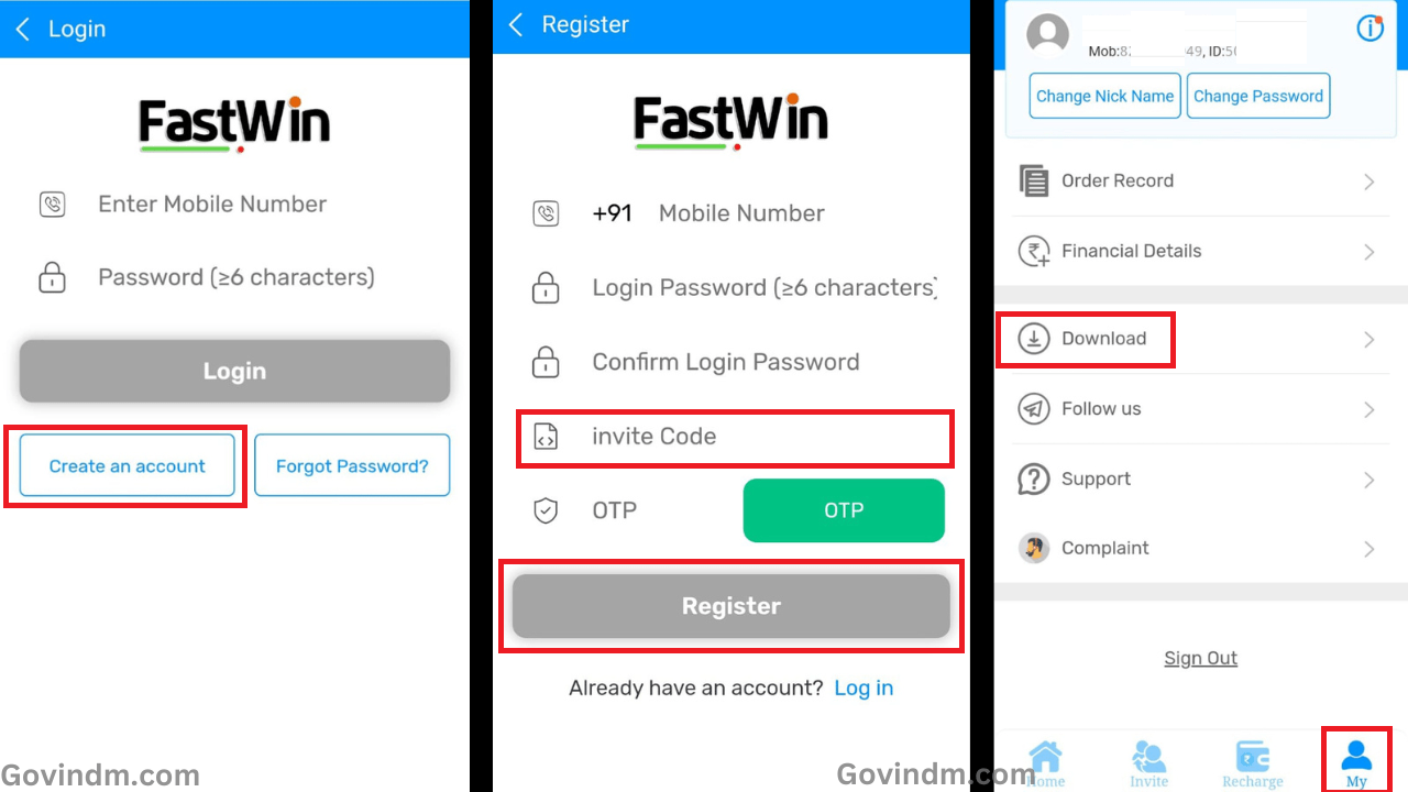 Fastwin App Account कैसे बनाये